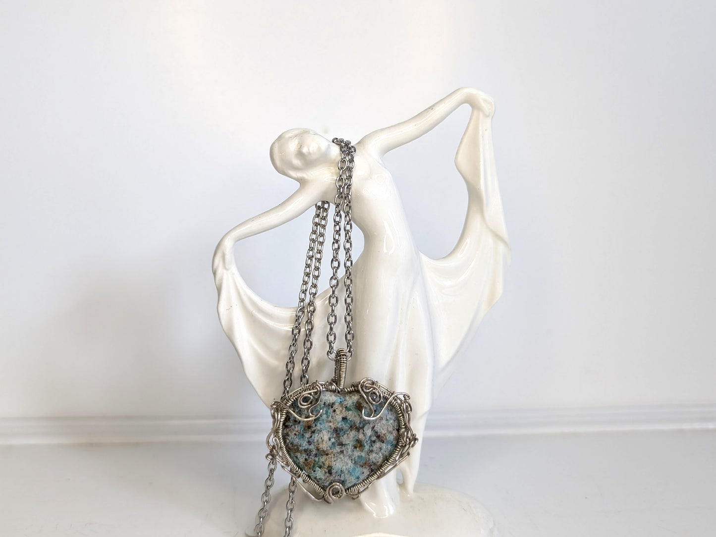 Sterling Blue Crystal Heart Pendant