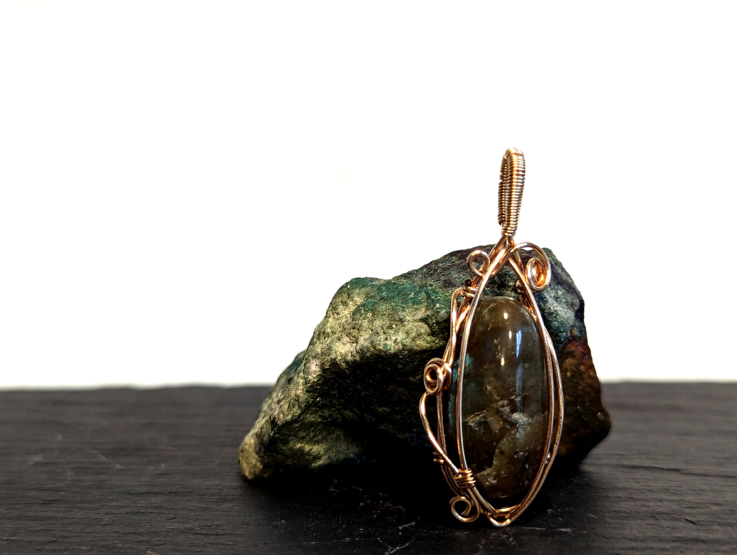 Delicate Wrap Labradorite Pendant - P5